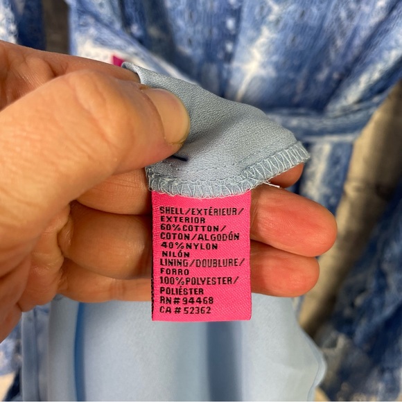 Betsey Johnson Bambi Blue Lace Patch Boho Kimono Dress Statement Sleeves 8 - Picture 15 of 15